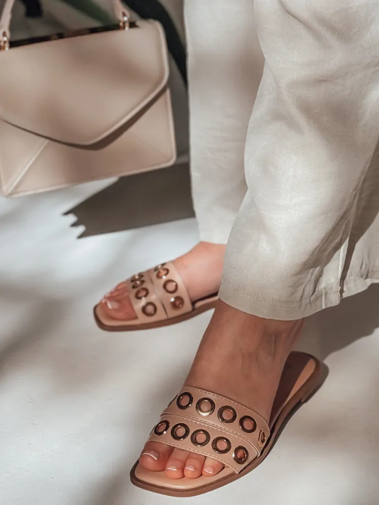 Klapki>Dstreet Klapki damskie STELLSAN beżowe ZY0856