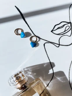 Kolczyki>Dstreet Kolczyki BLUE HEART turkusowe JY0009