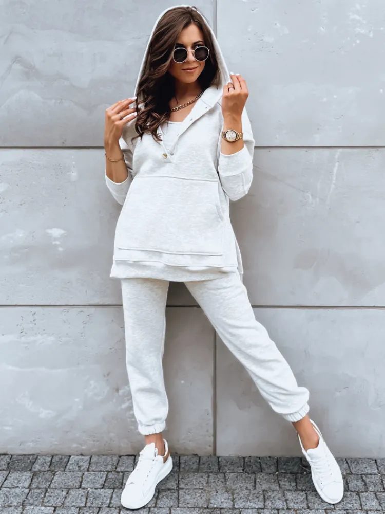 Komplety Dresowe Damskie>Dstreet Komplet 3 częściowy damski INDESIT jasnoszary AY0947