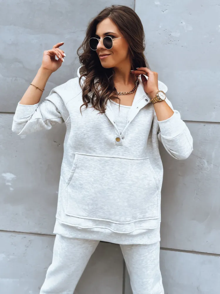 Komplety Dresowe Damskie>Dstreet Komplet 3 częściowy damski INDESIT jasnoszary AY0947