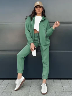 Komplety Dresowe Damskie>Dstreet Komplet damski dresowy AMILIA PREMIUM zielony AY0777z