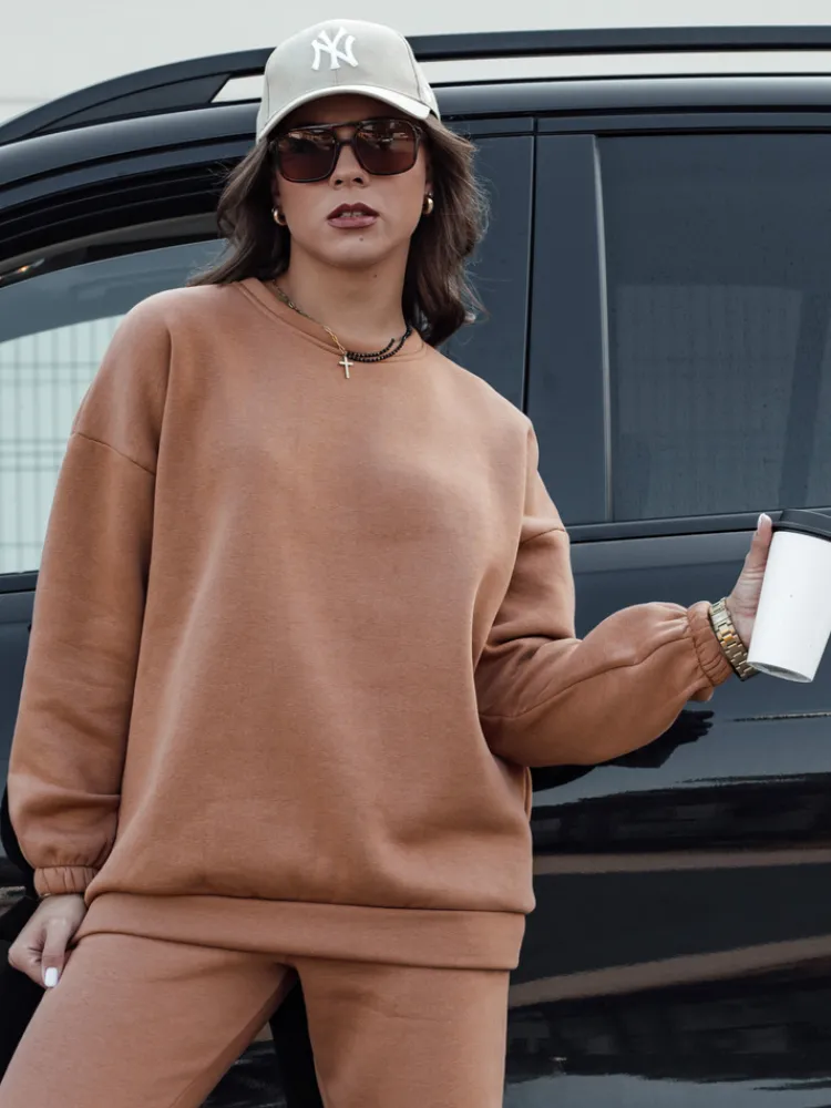 Komplety Dresowe Damskie>Dstreet Komplet damski dresowy ARIELLA PREMIUM mokka AY1097