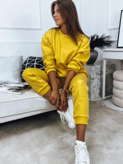 Komplety Dresowe Damskie>Dstreet Komplet damski dresowy ARIELLA PREMIUM żółty AY0734