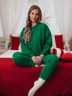 Komplety Dresowe Damskie>Dstreet Komplet damski dresowy ARIELLA PREMIUM zielony AY1115