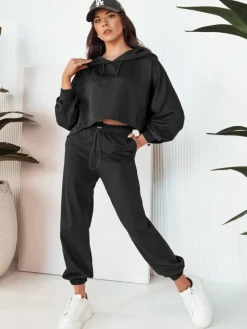 Komplety Dresowe Damskie>Dstreet Komplet damski dresowy BISTAN czarny AY1013