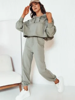 Komplety Dresowe Damskie>Dstreet Komplet damski dresowy BISTAN oliwkowy AY1016