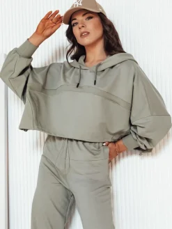 Komplety Dresowe Damskie>Dstreet Komplet damski dresowy BISTAN oliwkowy AY1016