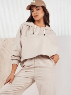 Komplety Dresowe Damskie>Dstreet Komplet damski dresowy BISTAN jasnobeżowy AY1018