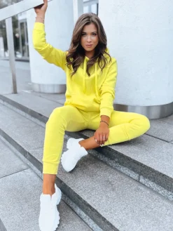 Komplety Dresowe Damskie>Dstreet Komplet damski dresowy DRESSLILY żółty AY0803