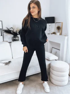 Komplety Dresowe Damskie>Dstreet Komplet damski dresowy FILAR czarny AY0750