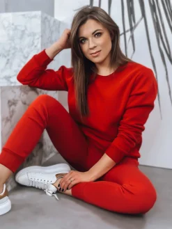 Komplety Dresowe Damskie>Dstreet Komplet damski dresowy FITT czerwony AY0794