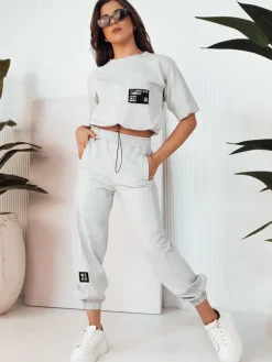 Komplety Damskie|Komplety Dresowe Damskie>Dstreet Komplet damski dresowy HOLTY jasnoszary AY1026