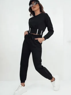 Komplety Dresowe Damskie>Dstreet Komplet damski dresowy KEILI czarny AY1008