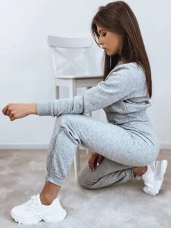 Komplety Dresowe Damskie>Dstreet Komplet damski dresowy KEILI jasnoszary AY0641