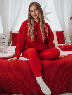 Komplety Dresowe Damskie>Dstreet Komplet damski dresowy KSENIIA PREMIUM czerwony AY1112