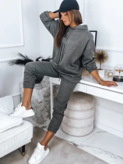 Komplety Dresowe Damskie>Dstreet Komplet damski dresowy KSENIIA PREMIUM ciemnoszary AY0714