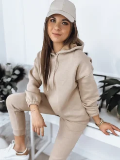 Komplety Dresowe Damskie>Dstreet Komplet damski dresowy KSENIIA PREMIUM jasnobeżowy AY0784