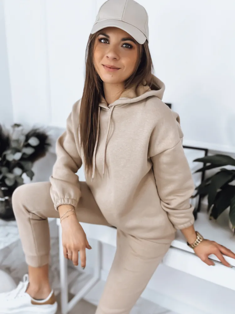 Komplety Dresowe Damskie>Dstreet Komplet damski dresowy KSENIIA PREMIUM jasnobeżowy AY0784