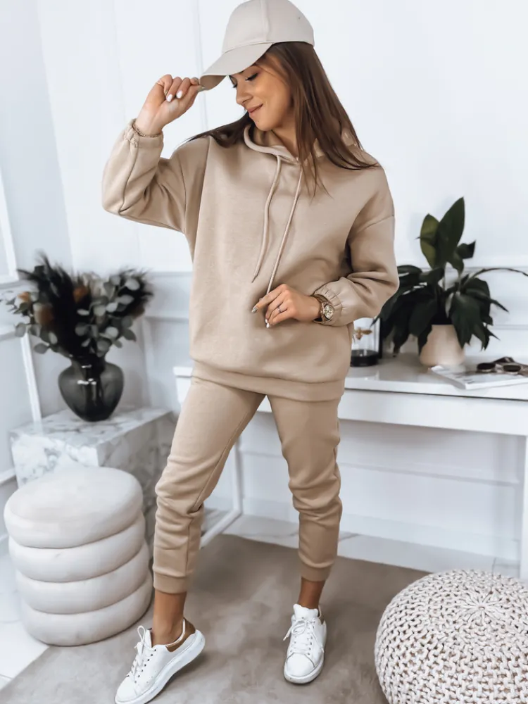 Komplety Dresowe Damskie>Dstreet Komplet damski dresowy KSENIIA PREMIUM jasnobeżowy AY0784