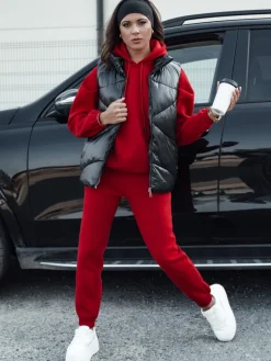 Komplety Dresowe Damskie>Dstreet Komplet damski dresowy KSENIIA PREMIUM czerwony AY1096