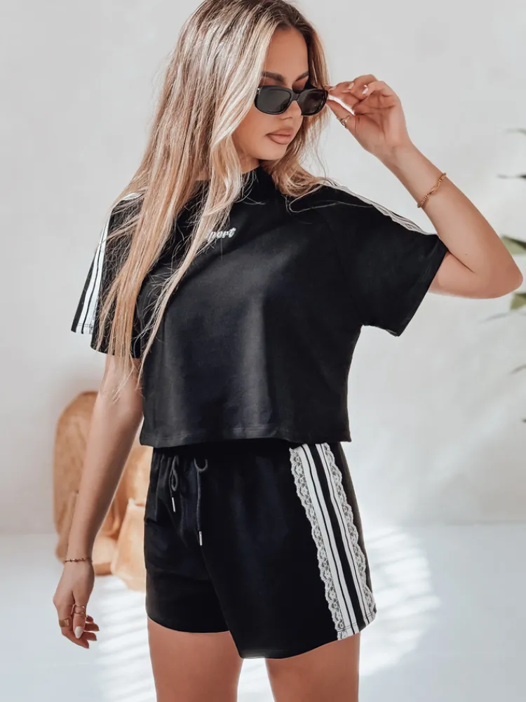 Komplety Dresowe Damskie>Dstreet Komplet damski dresowy LOVE SPORT czarny AY1135