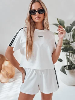 Komplety Dresowe Damskie>Dstreet Komplet damski dresowy LOVE SPORT biały AY1136