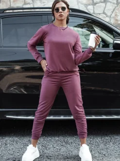 Komplety Dresowe Damskie>Dstreet Komplet damski dresowy MILIAN bordowy AY1104