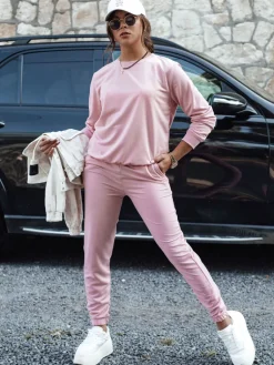 Komplety Dresowe Damskie>Dstreet Komplet damski dresowy MILIAN różowy AY1106