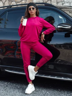 Komplety Dresowe Damskie>Dstreet Komplet damski dresowy MILIAN fuksja AY1099