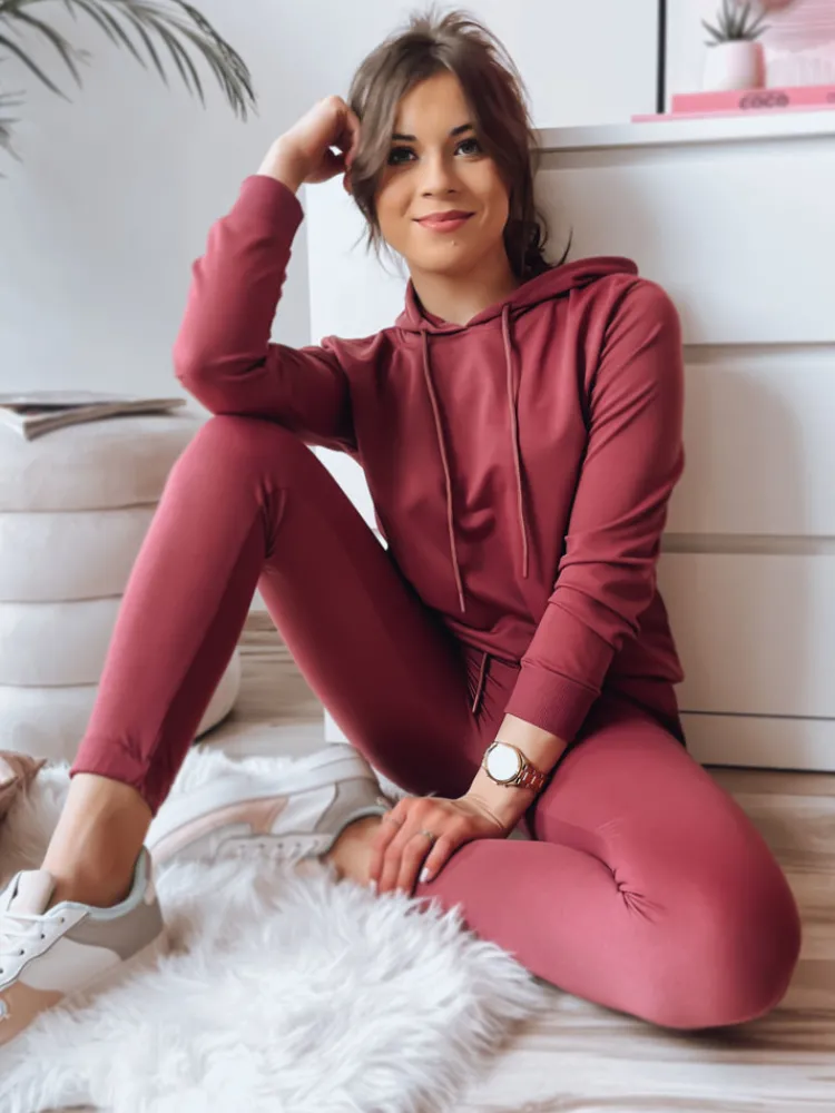 Komplety Dresowe Damskie>Dstreet Komplet damski dresowy MIGEL bordowy AY0809