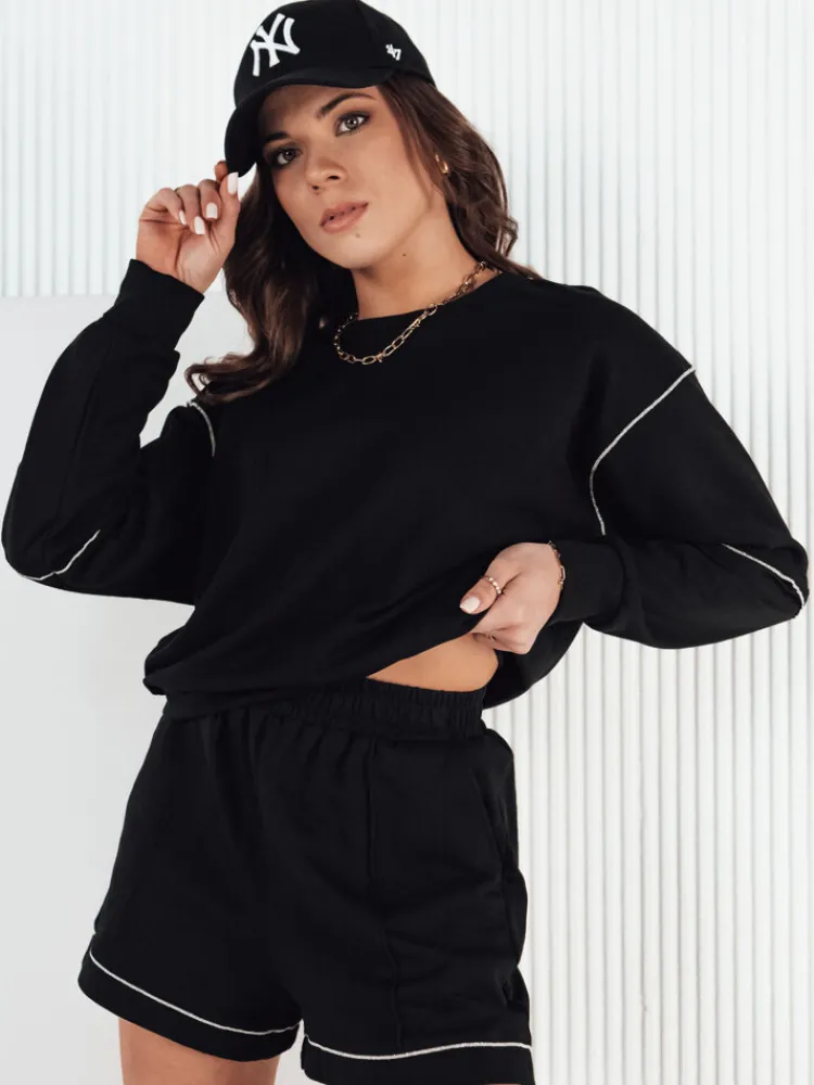 Komplety Dresowe Damskie>Dstreet Komplet damski dresowy PULGAR czarny AY1010