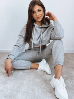 Komplety Dresowe Damskie>Dstreet Komplet damski dresowy SERINE jasnoszary AY0642