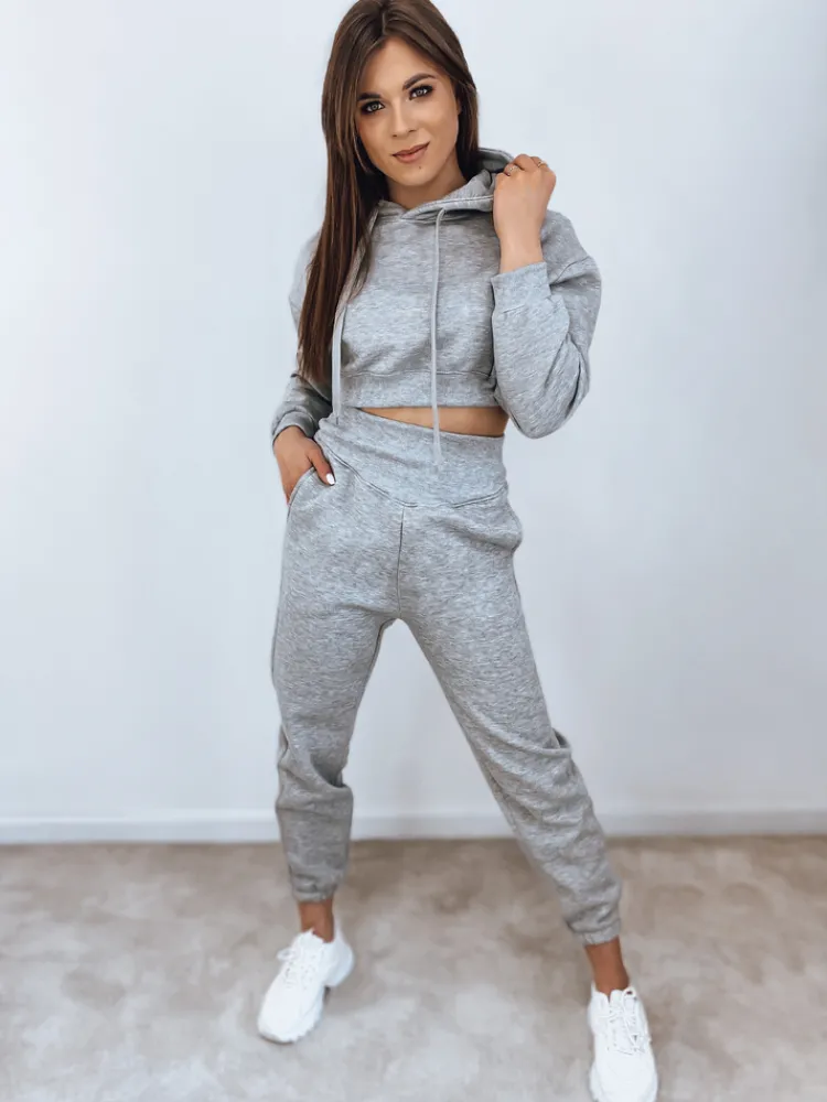 Komplety Dresowe Damskie>Dstreet Komplet damski dresowy SERINE jasnoszary AY0642