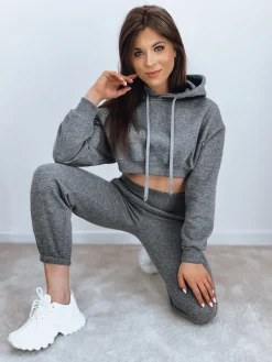 Komplety Dresowe Damskie>Dstreet Komplet damski dresowy SERINE ciemnoszary AY0646