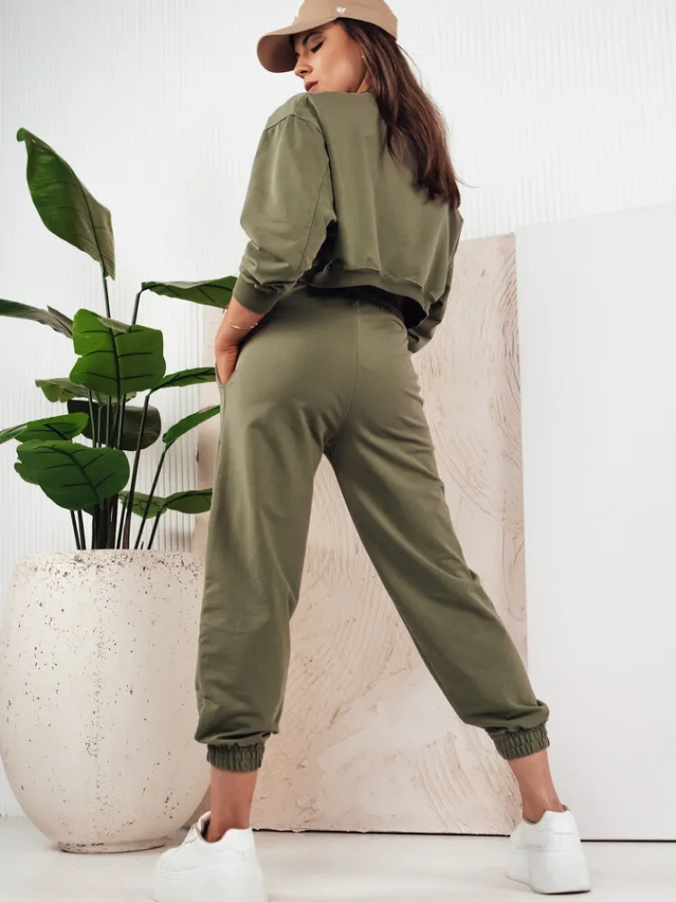 Komplety Dresowe Damskie>Dstreet Komplet damski dresowy SOLIR khaki AY1019