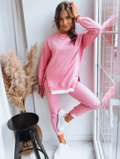 Komplety Dresowe Damskie>Dstreet Komplet damski dresowy TORONTO różowy AY0851