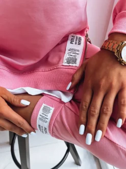 Komplety Dresowe Damskie>Dstreet Komplet damski dresowy TORONTO różowy AY0851