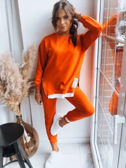 Komplety Dresowe Damskie>Dstreet Komplet damski dresowy TORONTO pomarańczowy AY0852