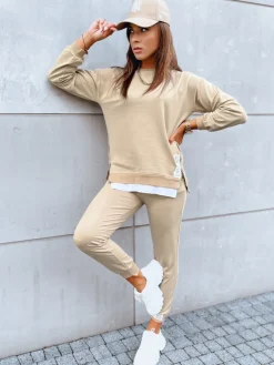 Komplety Dresowe Damskie>Dstreet Komplet damski dresowy TORONTO beżowy AY0954