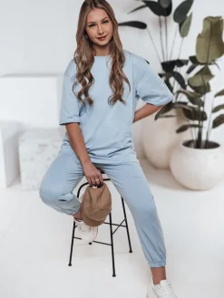 Komplety Dresowe Damskie>Dstreet Komplet damski dresowy URBANREL niebieski AY1122