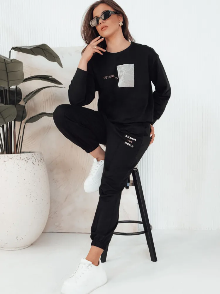 Komplety Dresowe Damskie>Dstreet Komplet damski FUTURE dresowy czarny AY1036