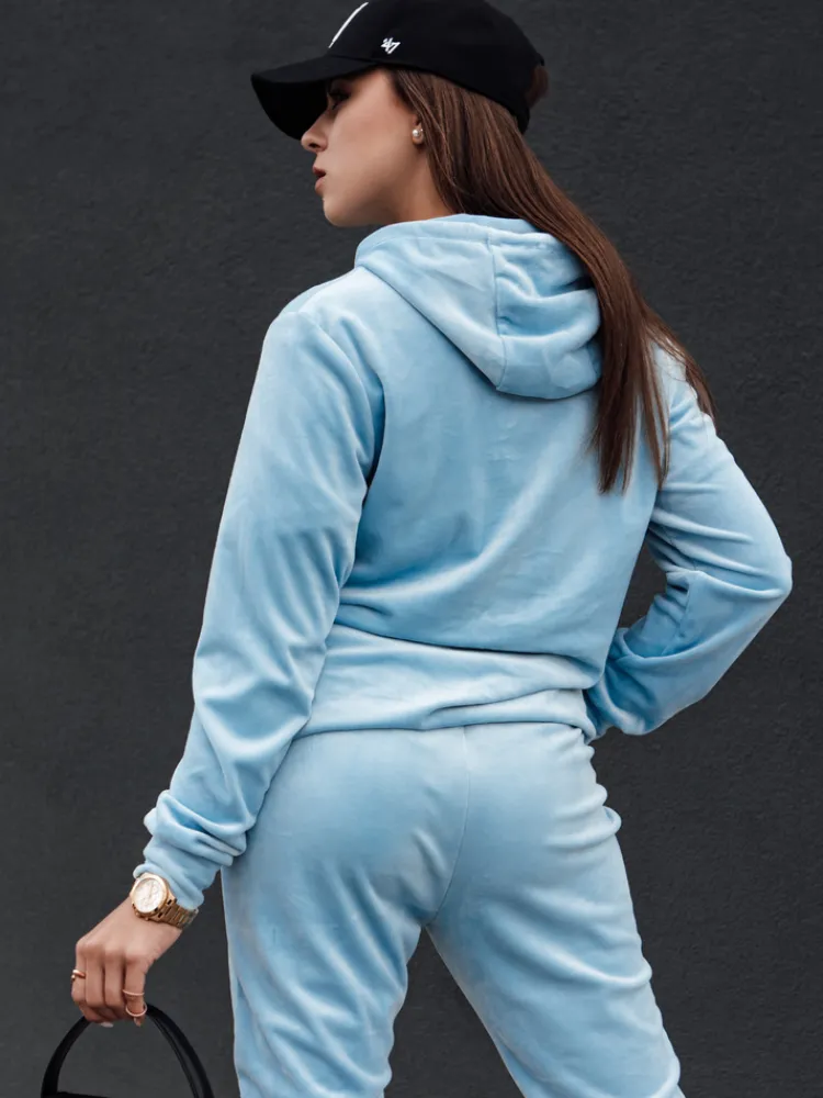 Komplety Dresowe Damskie>Dstreet Komplet damski welurowy RELAX FIT błękitny AY1071