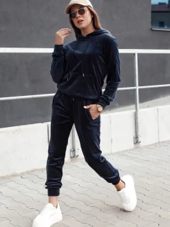 Komplety Dresowe Damskie>Dstreet Komplet damski welurowy RELAX FIT granatowy AY1068