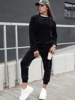 Komplety Dresowe Damskie>Dstreet Komplet damski welurowy URBANVELVET czarny AY1063