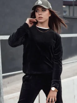 Komplety Dresowe Damskie>Dstreet Komplet damski welurowy URBANVELVET czarny AY1063