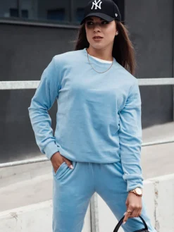 Komplety Dresowe Damskie>Dstreet Komplet damski welurowy URBANVELVET błękitny AY1056