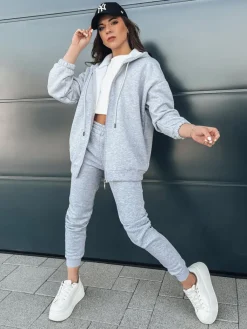 Komplety Dresowe Damskie>Dstreet Komplet dresowy damski AMILIA PREMIUM szary AY0778