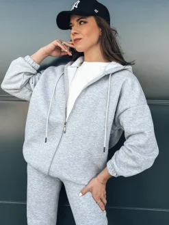 Komplety Dresowe Damskie>Dstreet Komplet dresowy damski AMILIA PREMIUM szary AY0778