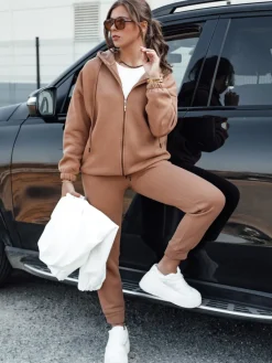 Komplety Dresowe Damskie>Dstreet Komplet dresowy damski AMILIA PREMIUM mokka AY1105