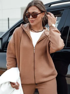 Komplety Dresowe Damskie>Dstreet Komplet dresowy damski AMILIA PREMIUM mokka AY1105